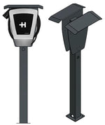 DIE-LADESAEULE Standfuß Ladesäule Für Go-E Charger Wallbox Edelstahl Anthrazit Pulverbeschichtet