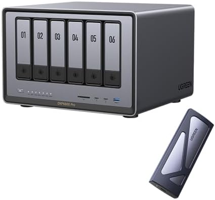 UGREEN NASync DXP6800 Pro 6-Bay NAS Intel i5-1235U 10-Core 8GB DDR5 2×10GbE M.2 NVMe 8K HDMI Thunderbolt 4 Diskless