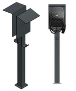 DIE-LADESAEULE Standfuß Ladesäule Für Go-E Charger Wallbox Edelstahl Anthrazit Pulverbeschichtet