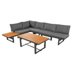 Yihomfy Gartenmöbel-Set 7-8 Personen Verzinktes Eisen Dunkelgrau