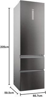 Haier HTW5620CNMP Kühl Gefrierkombination 414 L Dark Inox