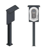 DIE-LADESAEULE Standfuß Ladesäule Für Go-E Charger Wallbox Edelstahl Anthrazit Pulverbeschichtet