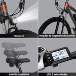 Gunai E-Mountainbike 29 Zoll 48V 15Ah 21 Gang Schwarz