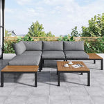 Yihomfy Gartenmöbel-Set 7-8 Personen Verzinktes Eisen Dunkelgrau