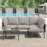 Yihomfy Gartenmöbel-Set 7-8 Personen Verzinktes Eisen Dunkelgrau