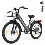 Runetic E-Bike 26 Zoll 7 Gang Pedelec 250W 36V 13Ah Grau