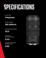 Canon RF 100-400mm F5.6-8 IS USM Tele-Zoom Objektiv Schwarz