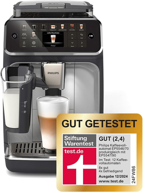 PHILIPS Serie 5500 Kaffeevollautomat LatteGo 1500 W Schwarz/Silber