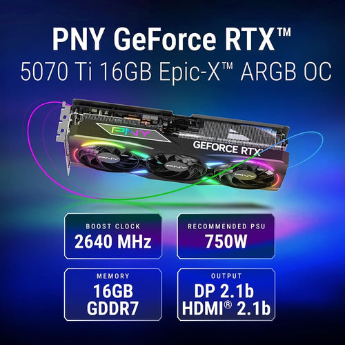 PNY GeForce RTX 5070 Ti 16 GB ARGB OC Triple Fan Grafikkarte DLSS 4