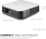 ViewSonic M2E Tragbarer LED Beamer Full-HD 1000 Lumen Weiß-Silber