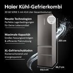 Haier HTW5620CNMP Kühl Gefrierkombination 414 L Dark Inox