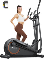 MERACH Selbstbetriebener Crosstrainer 42 cm Schrittlänge 16 Widerstandsstufen Schwarz