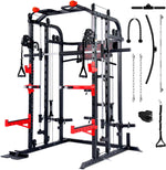 Sportstech SXM150 Smith Machine Power Rack Kabelzug Klimmzug Schwarz