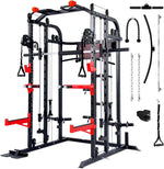 Sportstech SXM150 Smith Machine Power Rack Kabelzug Klimmzug Schwarz