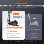 MERACH Selbstbetriebener Crosstrainer 42 cm Schrittlänge 16 Widerstandsstufen Schwarz