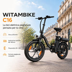 ZAZAWORK C16 E-Bike Klapprad 250 W 48 V 16 Ah 80-120 Km Schwarz