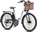 Qekud E-Bike 26/27.5 Zoll 36V 13Ah 250W Elektrofahrrad Weiß