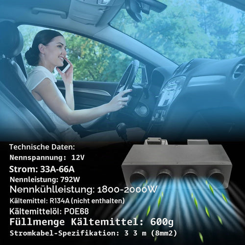 Gouku 12V Universal-Klimaanlage 3 kW Kühlleistung Schwarz