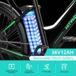 HITWAY BK8 26 Zoll E-Bike Pedelec 250W 36V 12Ah 7 Gang Schwarz