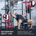 Sportstech SXM150 Smith Machine Power Rack Kabelzug Klimmzug Schwarz