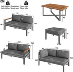 Yihomfy Gartenmöbel-Set 7-8 Personen Verzinktes Eisen Dunkelgrau