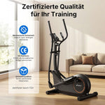 MERACH Selbstbetriebener Crosstrainer 42 cm Schrittlänge 16 Widerstandsstufen Schwarz