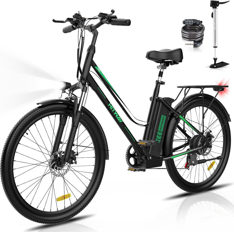 HITWAY BK8 26 Zoll E-Bike Pedelec 250W 36V 12Ah 7 Gang Schwarz