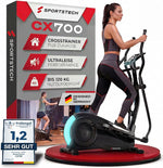 Sportstech CX700 Crosstrainer 24 Kg Schwungmasse 24 Widerstandsstufen Schwarz