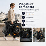 ZAZAWORK C16 E-Bike Klapprad 250 W 48 V 16 Ah 80-120 Km Schwarz