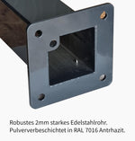 DIE-LADESAEULE Standfuß Ladesäule Für Go-E Charger Wallbox Edelstahl Anthrazit Pulverbeschichtet