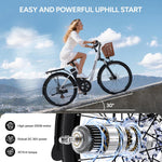 Qekud E-Bike 26/27.5 Zoll 36V 13Ah 250W Elektrofahrrad Weiß