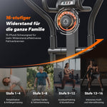 MERACH Selbstbetriebener Crosstrainer 42 cm Schrittlänge 16 Widerstandsstufen Schwarz