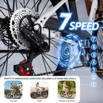 Qekud E-Bike 26/27.5 Zoll 36V 13Ah 250W Elektrofahrrad Weiß