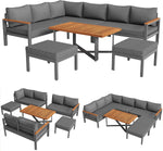 Yihomfy Gartenmöbel-Set 7-8 Personen Verzinktes Eisen Dunkelgrau