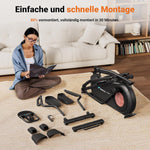 MERACH Crosstrainer E27B1 Selbstversorgung 47 Cm Schrittlänge 16 Stufen Magnetwiderstand Schwarz
