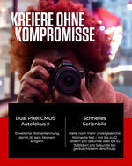 Canon EOS R50 Systemkamera + RF-S 18-45mm IS STM Objektiv Schwarz