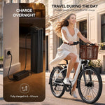 Qekud E-Bike 26/27.5 Zoll 36V 13Ah 250W Elektrofahrrad Weiß