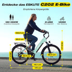 ESKUTE C202 26 Zoll E-Bike 48V 17,5Ah 250W 7-Gang Schwarz