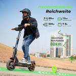 Isinwheel GT2 Offroad E Scooter 48V 15Ah 500W 11 Zoll Schwarz