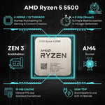 Dantype Gaming PC MSI RTX 5050 8GB AMD Ryzen 5 5500 16GB RAM 500GB SSD