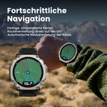 Amazfit T-Rex Ultra 2 Dualband-GPS Outdoor Smartwatch 51 mm Titangehäuse 1,5 Zoll Saphir AMOLED Display Taschenlampe 30 Tage Akkulaufzeit Offline-Karten 10 ATM 180+ Sportmodi