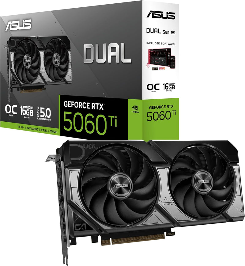 ASUS Dual GeForce RTX 5060 Ti OC Edition 16 GB GDDR7 Grafikkarte