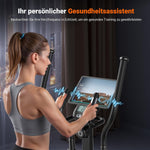 MERACH Selbstbetriebener Crosstrainer 42 cm Schrittlänge 16 Widerstandsstufen Schwarz