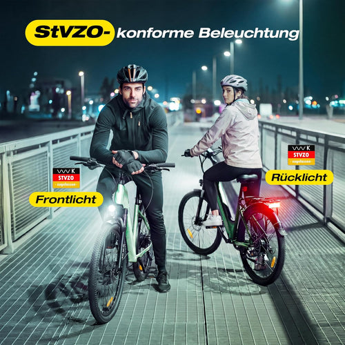 ESKUTE C202 26 Zoll E-Bike 48V 17,5Ah 250W 7-Gang Schwarz