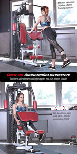 Sportstech Kraftstation HGX100 Multifunktions-Homegym 80 Kg Gewichtsblock