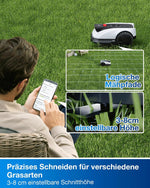 ECOVACS Goat O800 RTK Mähroboter 800m² LiDAR RTK+Vision 22cm Weiß