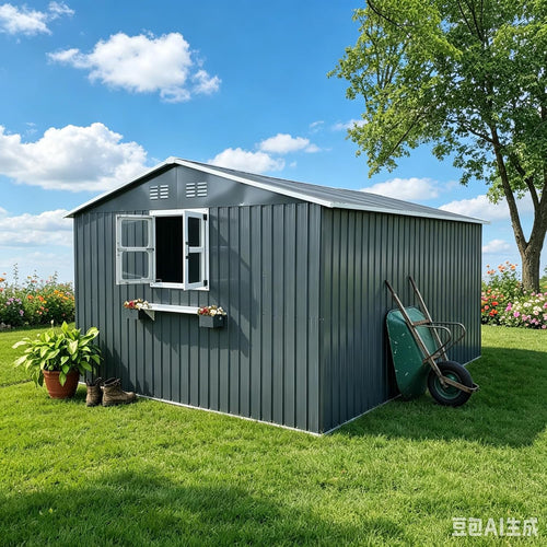 Muskel Gartenhaus 10,21 m² Anthrazitgrau Metall