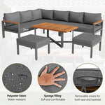 Yihomfy Gartenmöbel-Set 7-8 Personen Verzinktes Eisen Dunkelgrau